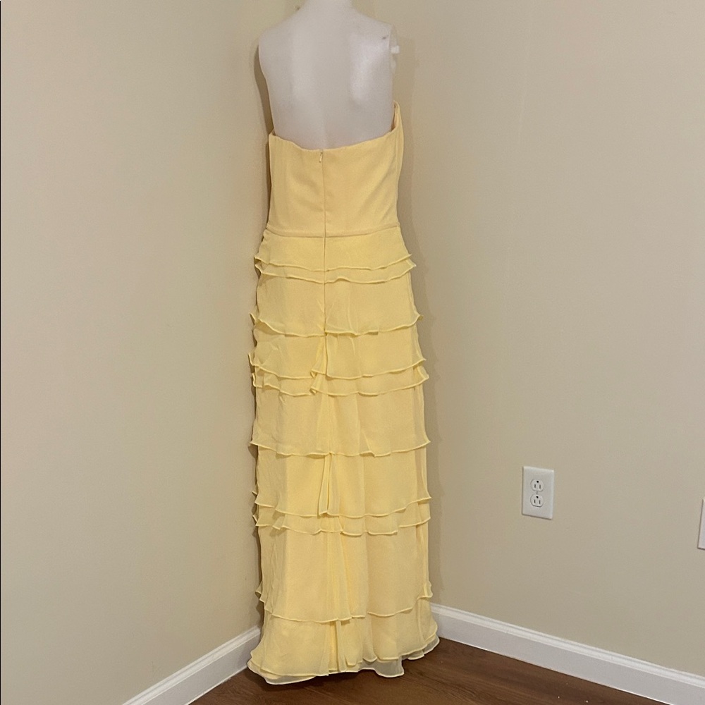 Chic Strapless Yellow Ruffle Dress - Picture 4 of 5